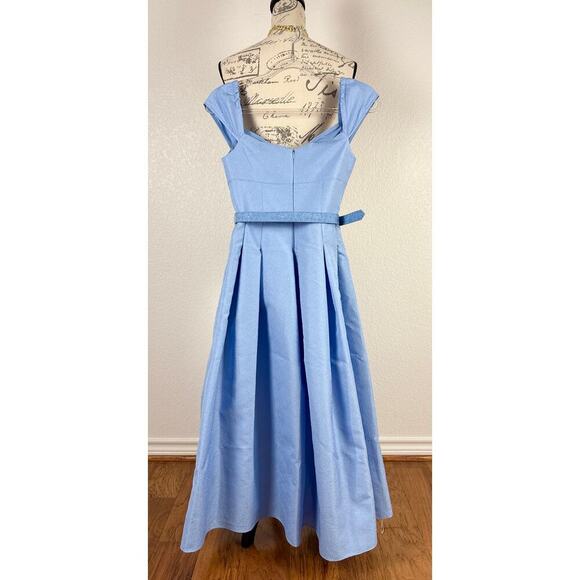 B40. Self-Portrait Pleated Taffeta Midi Dress 2 Cocktail Party Emily In Paris - Picture 9 of 10